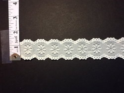 LST-REG-102-IVORY.  STRETCH LACE 1 INCH WIDE - IVORY