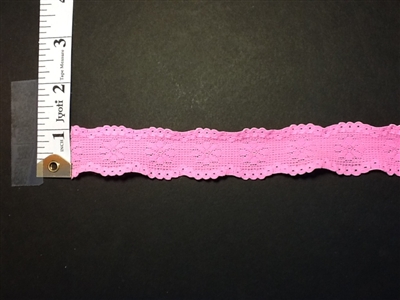 LST-REG-102-PINK.  STRETCH LACE 1 INCH WIDE - PINK