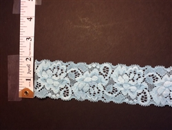 LST-REG-103-BABYBLUE.  STRETCH LACE 1 INCH WIDE - BABY BLUE