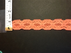 LST-REG-104-ORANGE.  STRETCH LACE 1 INCH WIDE - ORANGE