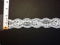 LST-REG-104-WHITE2.  STRETCH LACE 1 INCH WIDE - WHITE