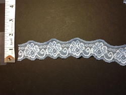 LST-REG-105-BABYBLUE2.  STRETCH LACE I INCH WIDE - BABY BLUE