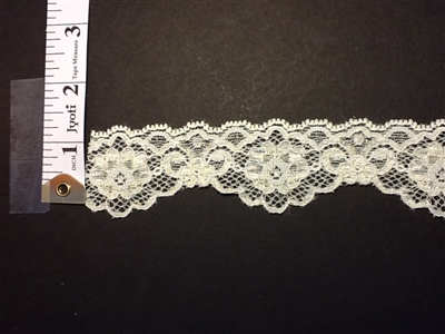 LST-REG-106-IVORY.  STRETCH LACE 1 INCH WIDE - IVORY