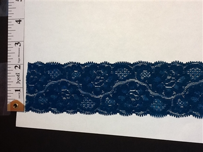 LST-REG-201-NAVY. STRETCH LACE 2 INCH WIDE