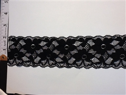LST-REG-203-BLACK-2.  STRETCH LACE 2 INCH WIDE