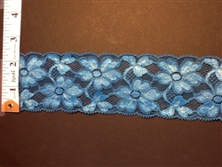 LST-REG-203 BLUE. STRETCH LACE 2 INCH WIDE