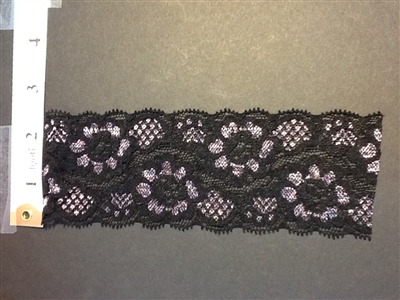 LST-REG-203 BROWN. STRETCH LACE 2 INCH WIDE