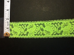 LST-REG-206-APPLE GREEN. STRETCH LACE 2 INCH WIDE