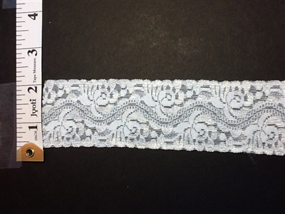 LST-REG-207-WHITE1. STRETCH LACE 2 INCH WIDE
