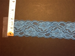 LST-REG-209-BLUE. STRETCH LACE 2 INCH WIDE