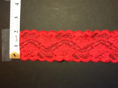 LST-REG-209-RED. STRETCH LACE 2 INCH WIDE