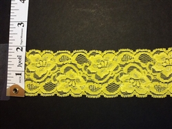LST-REG-209-YELLOW. STRETCH LACE 2 INCH WIDE