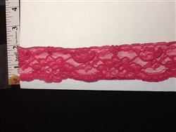 LST-REG-211-FUCHSIA.  STRETCH LACE 2 INCH WIDE