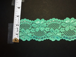 LST-REG-214-GREEN.  STRETCH LACE 2 INCH WIDE