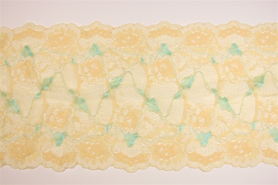 LST-REG-604-YELLOW.  6.0"-wide Stretch Lace