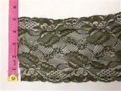 LST-REG-614-OLIVE.  STRETCH LACE 6 INCH WIDE - OLIVE