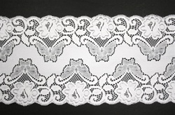 LST-REG-615-WHITE.  6.0"-wide Stretch Lace
