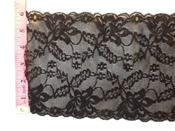 LST-REG-620-BLACK1.  STRETCH LACE 6 INCH WIDE - BLACK