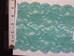 LST-REG-621-BLUEGREY.  STRETCH LACE 6 INCH WIDE - BLUEGREY