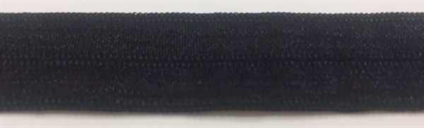 RBN-FOV-101-BLACK.  5/8 INCH FOLDOVER ELASTIC - BLACK