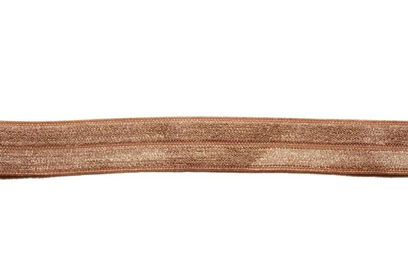 RBN-FOV-101-LIGHTBROWN.  Foldover Elastic - 5/8 INCH - Light Brown