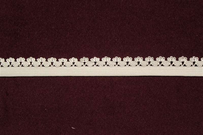 RBN-FOV-102-WHITE.  Foldover Elastic - 0.5 Inch - White