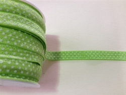 RBN-FOV-103-POLKADOT-GREEN.  ELASTIC FOLD-OVER POLKA DOT GREEN - 5/8 INCH WIDE - PUTUP 50 YARD ROLLS