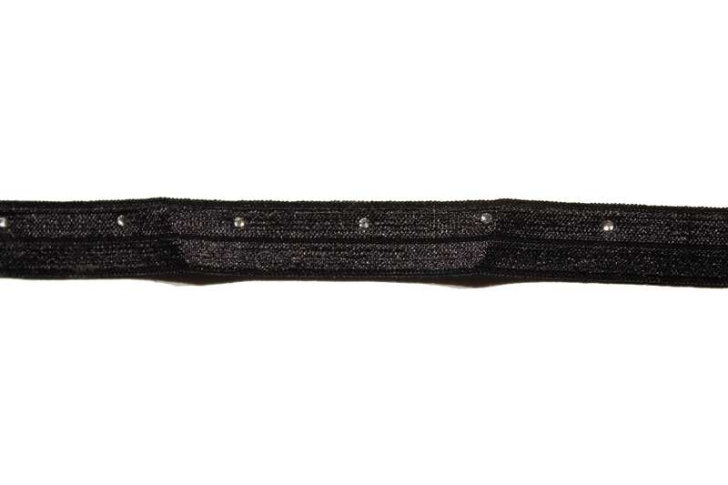 RBN-FOV-108-BLACK.  Foldover Elastic - 0.5 Inch - Black