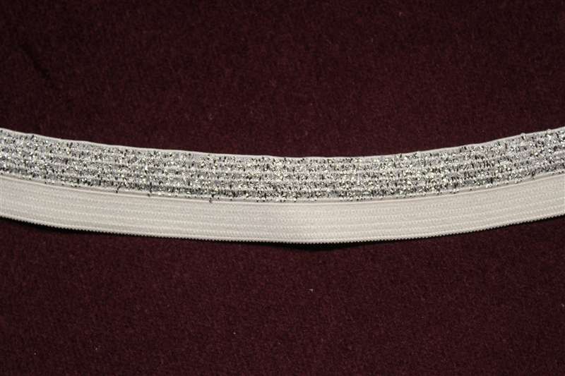 RBN-FOV-109-SILVER.  Foldover Elastic - 0.5 Inch - Silver