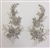 RHS-APL-001-SILVER-PAIR.  Sew-On Clear Crystal Rhinestone Applique -  10X6 Inches - One Pair