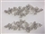 RHS-APL-002-SILVER-PAIR. Sew-On Clear Crystal Rhinestone Applique for Bridal Gowns - 12 X 5 Inches - One Pair. Made with high quality clear crystals sewn on a white fabric mesh.