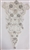RHS-APL-003-SILVER.  Sew-On Clear Crystal Rhinestones and Pearls Applique with Embroidery-  21 X 12 Inches.  Made with high quality clear crystals and Pearls sewn on a white fabric mesh.