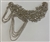 RHS-APL-012-SILVER. Hot-Fix, Sew-On Clear Crystal Rhinestone Applique - With Clear Crystals - 10 x 9 Inches.