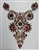 RHS-APL-015-BURGUNDY. Hot-Fix and Sew-On Burgundy Crystal Rhinestone Applique - 10 x 7.5 Inches. Can be Used for Making Necklaces, Shoulder Designs, Jacket Designs, T-Shirts and Costumes.
