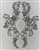 RHS-APL-016-SILVER-PAIR. Sew-On Clear Crystal Rhinestone Applique for Bridal Gowns or Costumes - 11 X 4 Inches - One Pair. Made with high quality clear crystals sewn on a white fabric mesh.