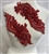 RHS-APL-080-RED-PAIR.  Sew-On Red Crystal Rhinestone Applique with Red Beads -  14 X 5  Inches Each - One Pair