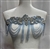RHS-APL-083-BABYBLUE  Baby Blue Crystal Rhinestone  Applique with Blue Beads - 14" x 8"