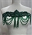 RHS-APL-083-GREENE  Green Crystal Rhinestone  Applique with Breen Beads - 14" x 8"