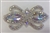 RHS-APL-1504-AB. CRYSTAL RHINESTONE APPLIQUE WITH AB STONES AND SILVER BEADS- 2 X 4 INCHES