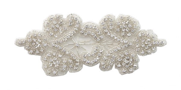 RHS-APL-1511-SILVER.  CRYSTAL RHINESTONE APPLIQUE