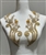 RHS-APL-3315-GOLD-PAIR. Gold Crystal Rhinestone Applique on a Shear White Tulle- 12" x 4" Each Piece.