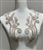 RHS-APL-3315-LILACSILVER-PAIR. Lilac and Silver Crystal Rhinestone Applique on a Shear White Tulle- 12" x 4" Each Piece.