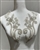 RHS-APL-3315-SILVER-PAIR. Silver Clear Crystal Rhinestone Applique on a Shear White Tulle- 12" x 4" Each Piece.