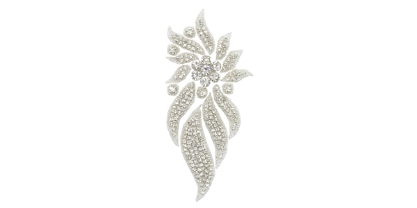 RHS-APL-468S-SILVER.  Crystal Rhinestone Applique