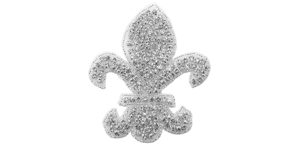 RHS-APL-528-SILVER.  CRYSTAL RHINESTONE APPLIQUE.