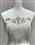 RHS-APL-W668-AB. AB Rhinestone Applique with Silver Beads on a Shear White Tulle- 13" x 11"