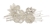 RHS-APL-708-SILVER.  Sew-On Clear Crystal Rhinestone Applique - On Net - Silver Beads- 8 X 3 Inches