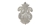 RHS-APL-823-SILVER.  Hot Fix Sew-On Clear Crystal Rhinestone Applique - Silver Beads