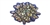 RHS-APL-A100-AB-BLUE.  AB CRYSTAL RHINESTONE APPLIQUE ON BLUE TULLE- 5.5" X 4.5"