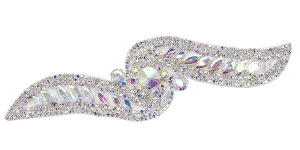 RHS-APL-M102-SILVER.  RHINESTONE APPLIQUE ON METAL